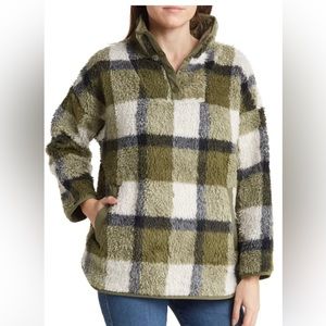 Madewell | Raleigh faux shearling pullover shaket size medium new